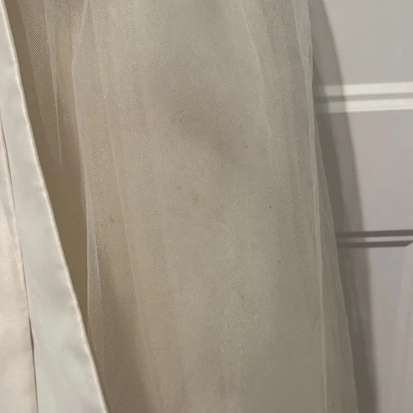 David's Bridal White Tulle Flower Girl Dress - Picture 8 of 8